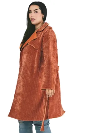 TEEK - Plus Size Solid Long Sleeve Coat