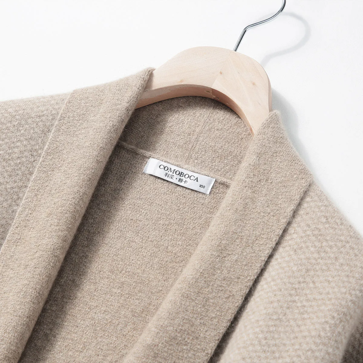 100% Cashmere Cardigan Long Women's Coat