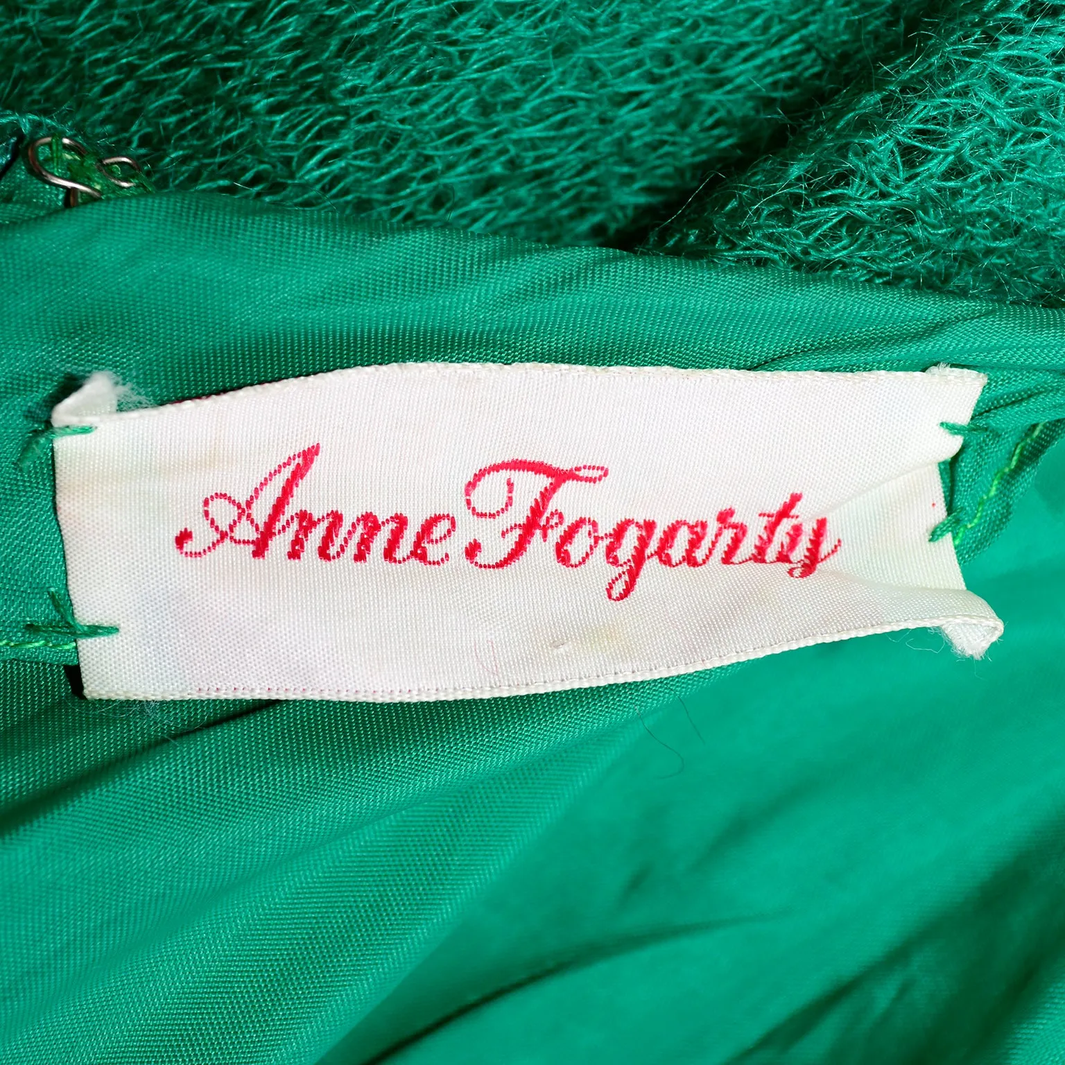 1969 Anne Fogarty Vintage Green Tent Style Maxi Dress