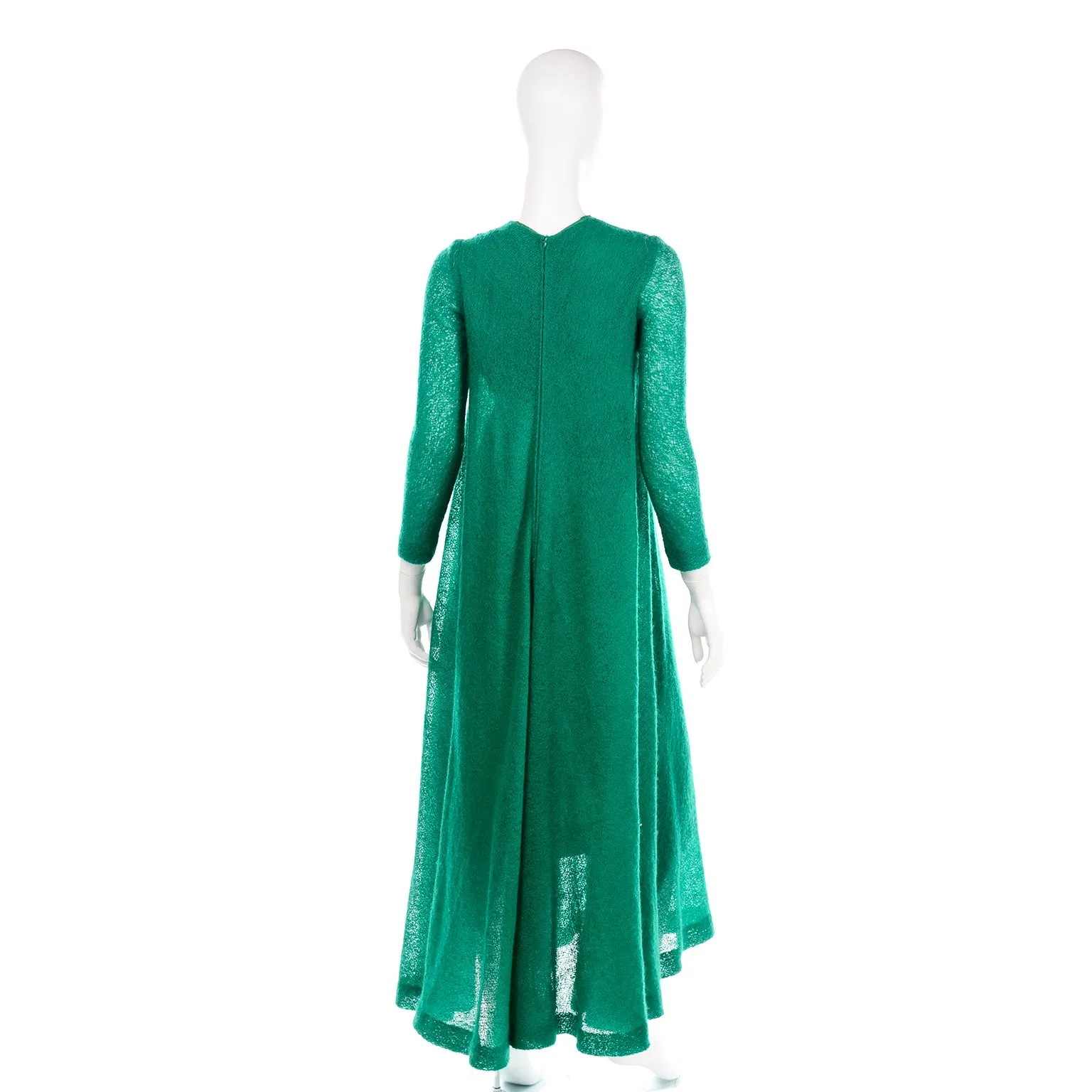 1969 Anne Fogarty Vintage Green Tent Style Maxi Dress