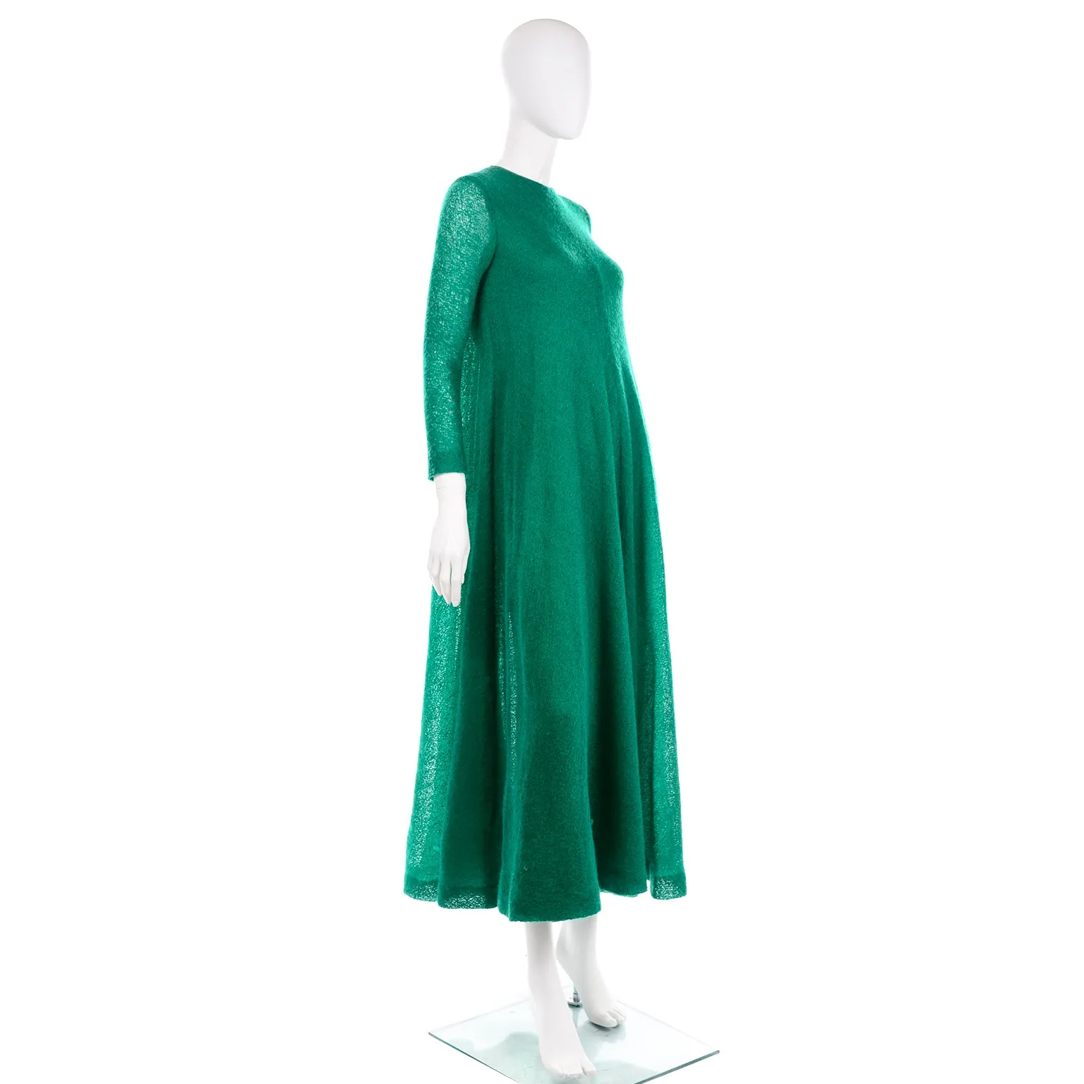 1969 Anne Fogarty Vintage Green Tent Style Maxi Dress