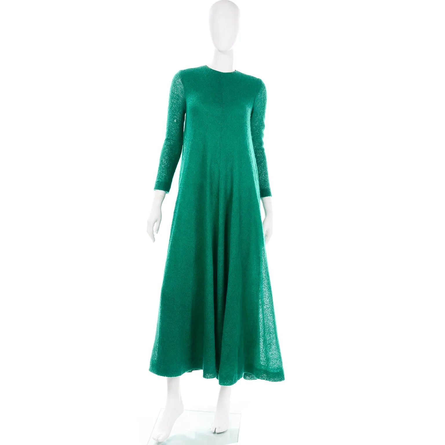 1969 Anne Fogarty Vintage Green Tent Style Maxi Dress