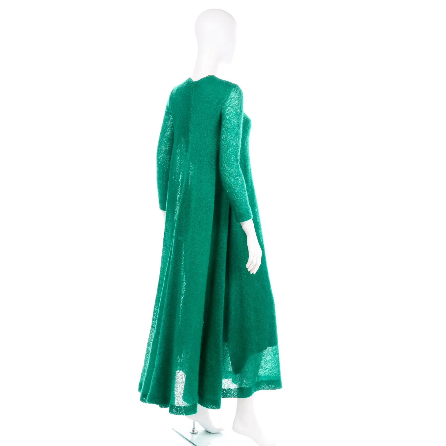 1969 Anne Fogarty Vintage Green Tent Style Maxi Dress