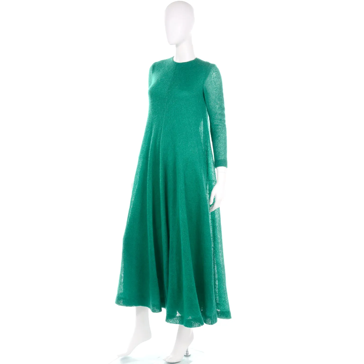 1969 Anne Fogarty Vintage Green Tent Style Maxi Dress