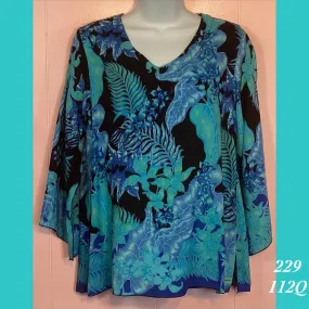 229X - 112Q , V neck tunic top plus size