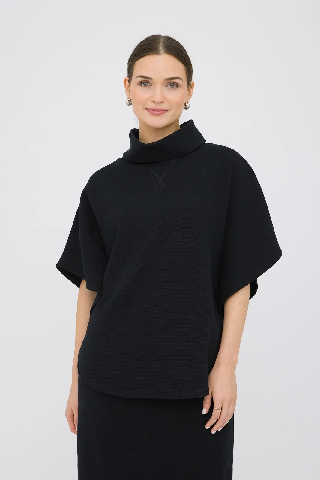 28" Slit Turtleneck Poncho