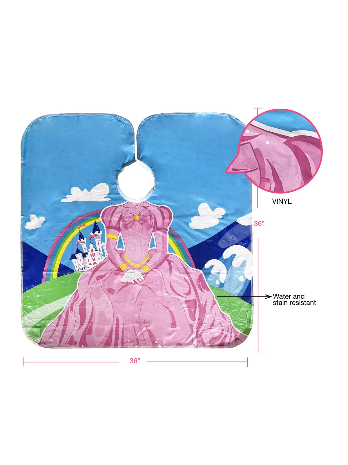 2pk Princess & Astronaut Vinyl Kids Shampoo Cape