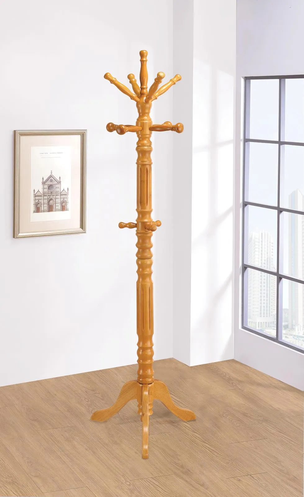 3-tier Coat Rack Light Honey