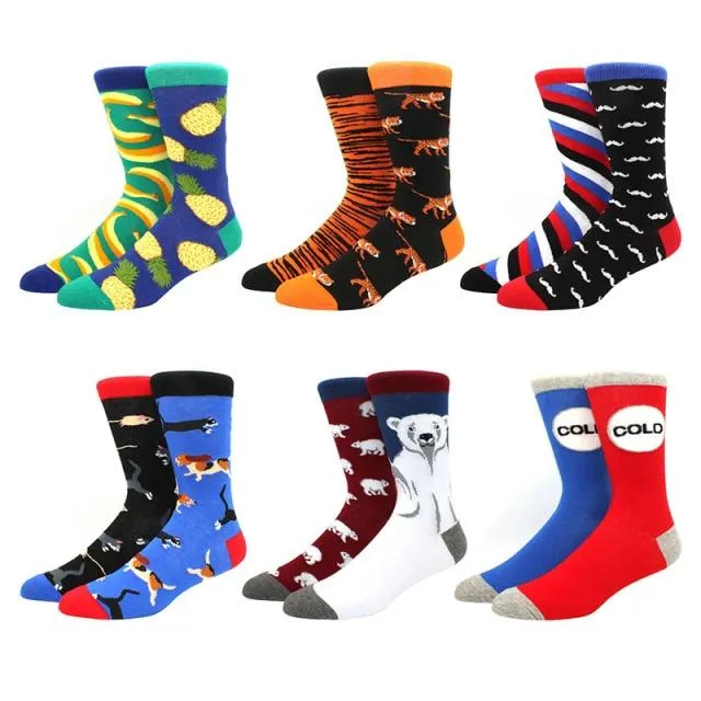 6 pairs Socks Casual Personality Design Streetwear Socks for Women