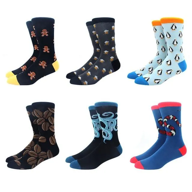 6 pairs Socks Casual Personality Design Streetwear Socks for Women