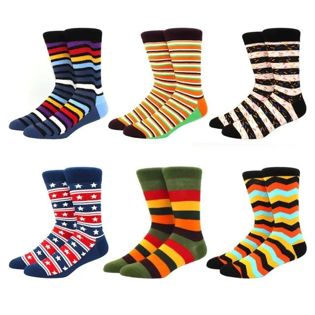 6 pairs Socks Casual Personality Design Streetwear Socks for Women