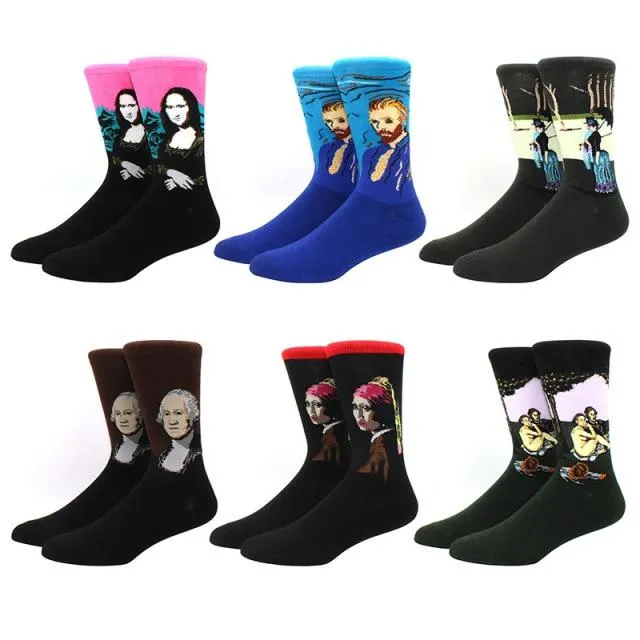 6 pairs Socks Casual Personality Design Streetwear Socks for Women