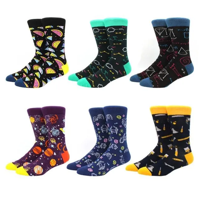 6 pairs Socks Casual Personality Design Streetwear Socks for Women