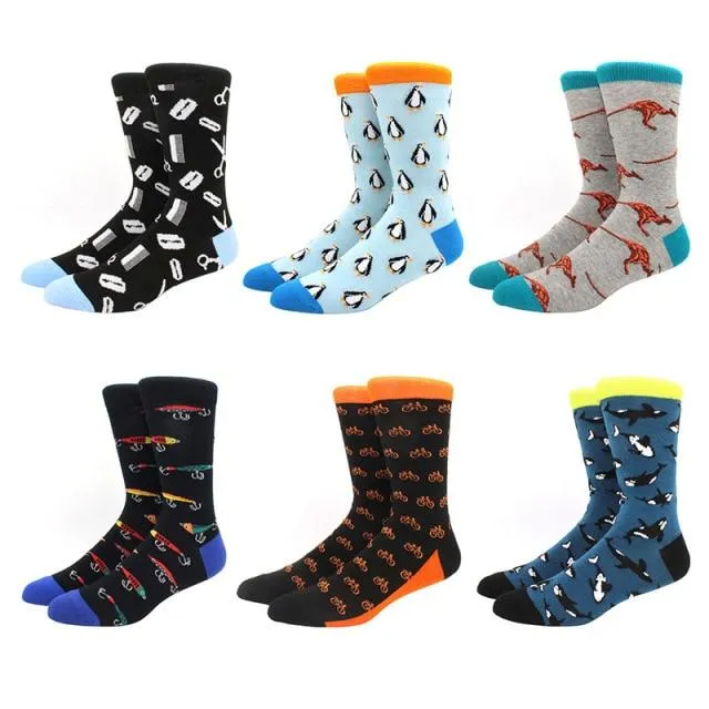 6 pairs Socks Casual Personality Design Streetwear Socks for Women