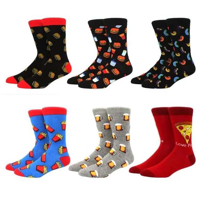 6 pairs Socks Casual Personality Design Streetwear Socks for Women