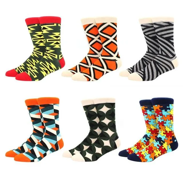 6 pairs Socks Casual Personality Design Streetwear Socks for Women