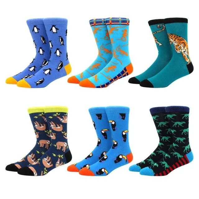 6 pairs Socks Casual Personality Design Streetwear Socks for Women