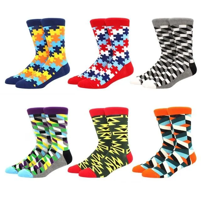 6 pairs Socks Casual Personality Design Streetwear Socks for Women