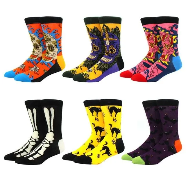 6 pairs Socks Casual Personality Design Streetwear Socks for Women