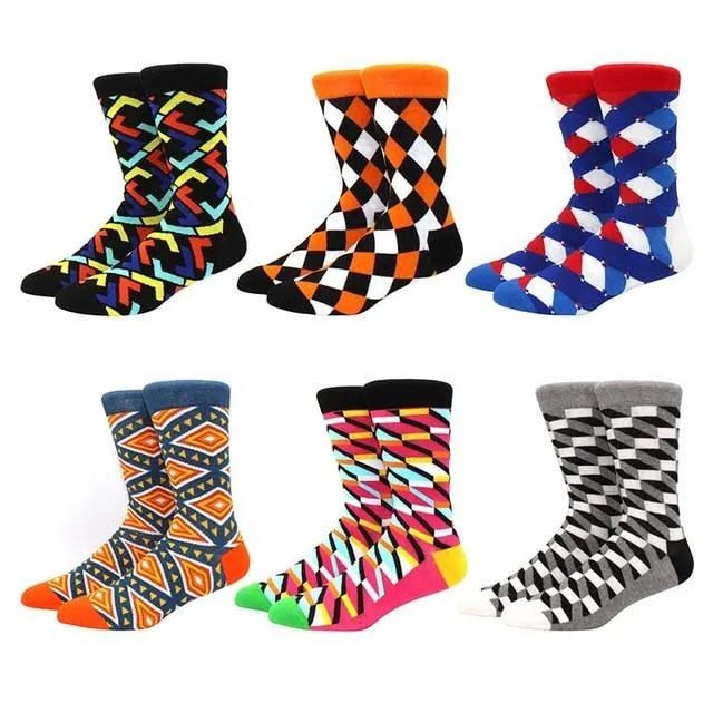 6 pairs Socks Casual Personality Design Streetwear Socks for Women