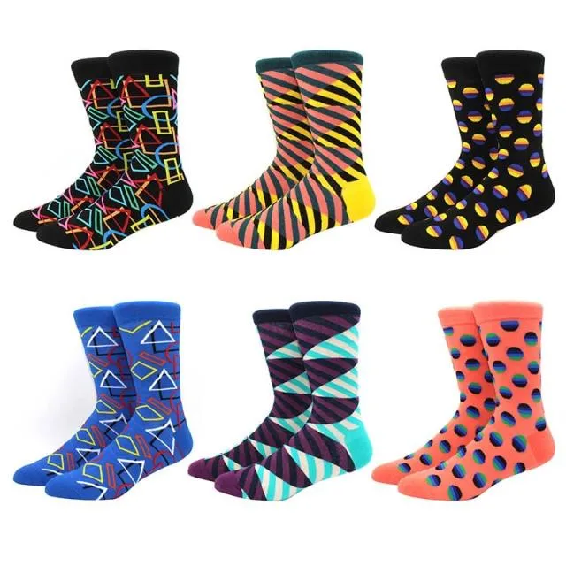 6 pairs Socks Casual Personality Design Streetwear Socks for Women