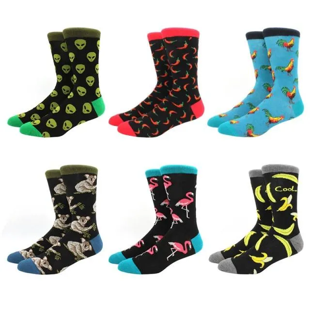 6 pairs Socks Casual Personality Design Streetwear Socks for Women