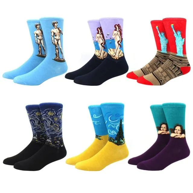 6 pairs Socks Casual Personality Design Streetwear Socks for Women