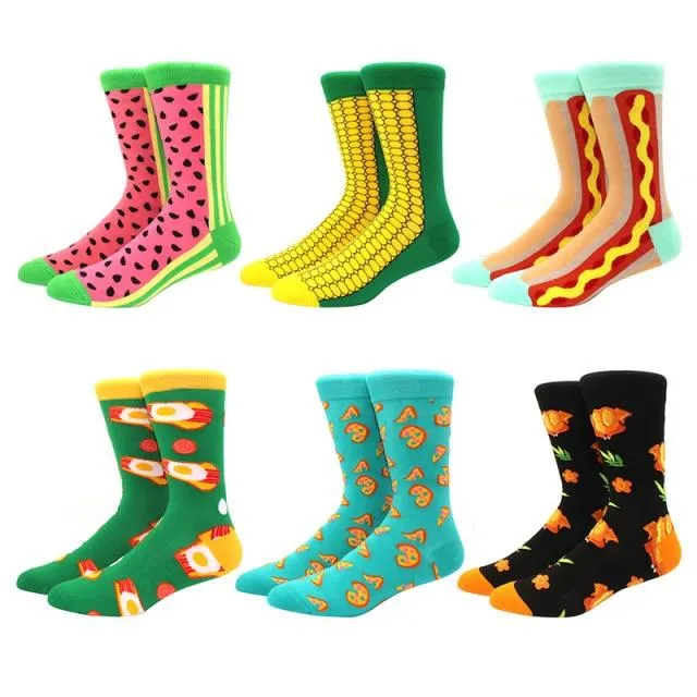 6 pairs Socks Casual Personality Design Streetwear Socks for Women