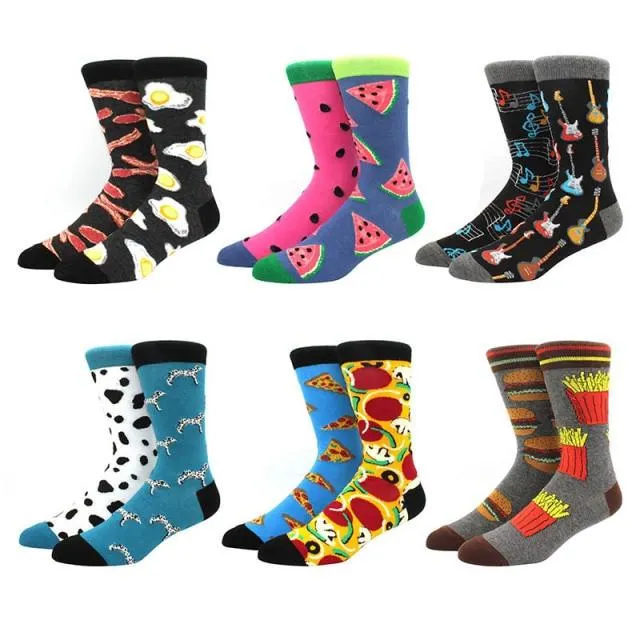 6 pairs Socks Casual Personality Design Streetwear Socks for Women