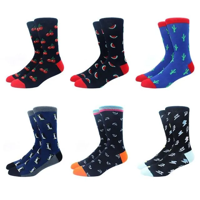 6 pairs Socks Casual Personality Design Streetwear Socks for Women