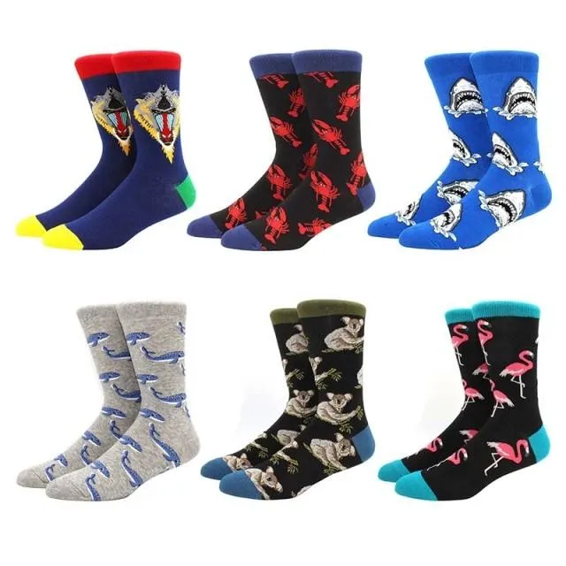 6 pairs Socks Casual Personality Design Streetwear Socks for Women