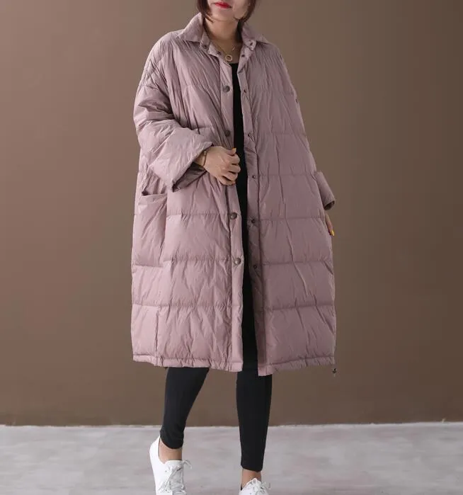 A-Line Women Winter Loose Side Pockets Down Jacket Women Down Coats