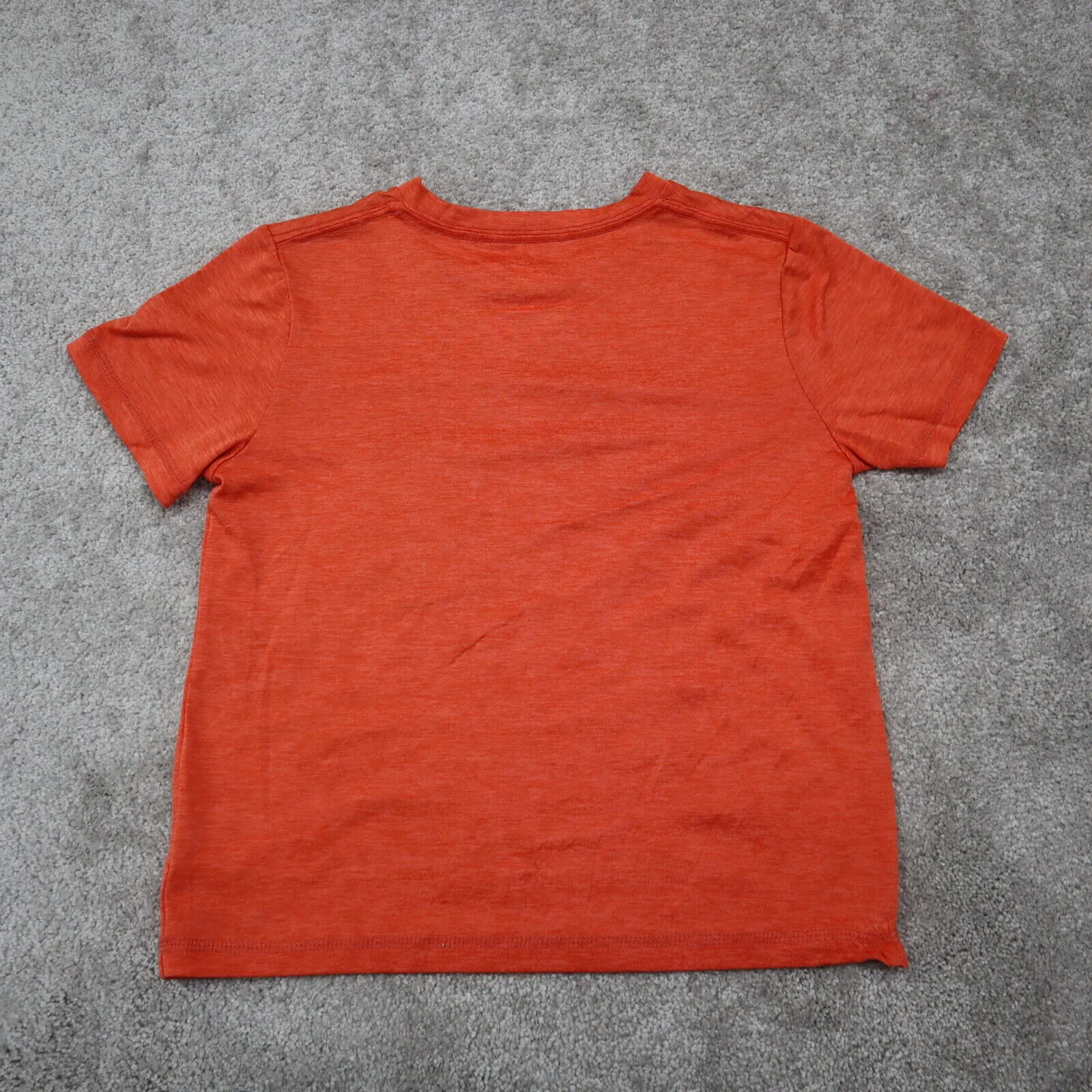 Adidas Graphic T-Shirt Kids Boys Size 6 Orange Short Sleeves Round Neck Logo