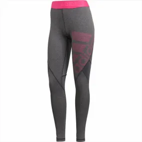 adidas Womens Alphaskin Leggings (Dark Grey/Real Magenta)