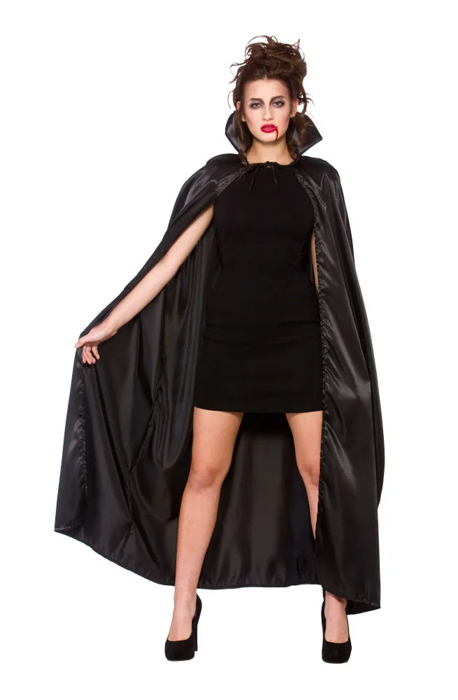 Adults Halloween Black Collared Vampire Cape Fancy Dress Costume Accessory