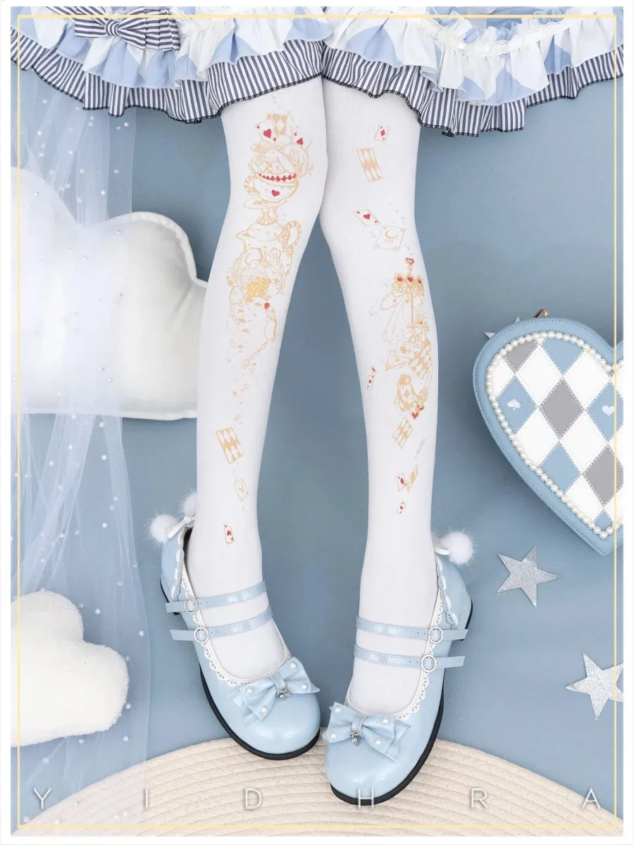 Alice's Afternoon Tea ~ Sweet Lolita Patterned Tights by Yidhra