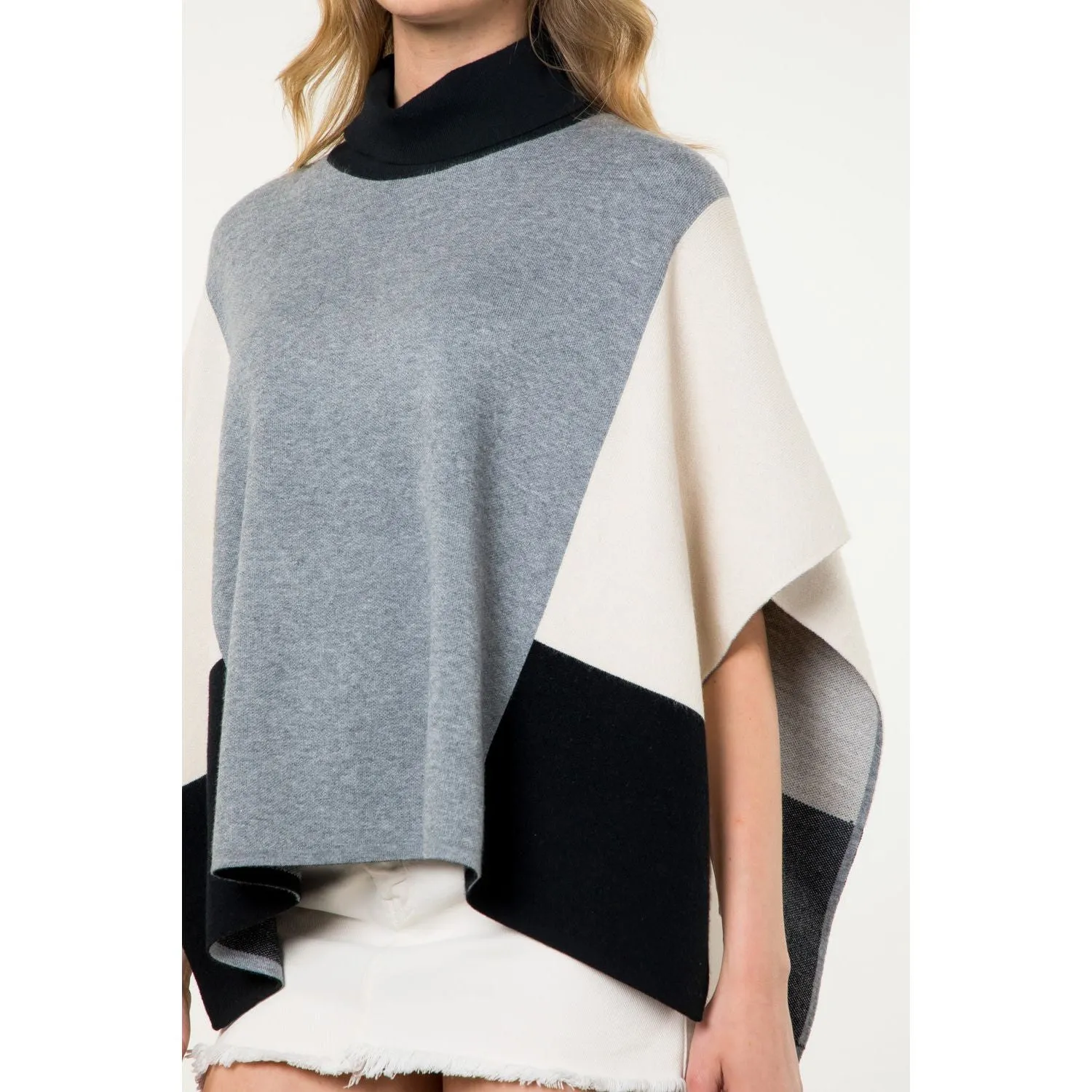 Alyssa Colorblock THML Poncho