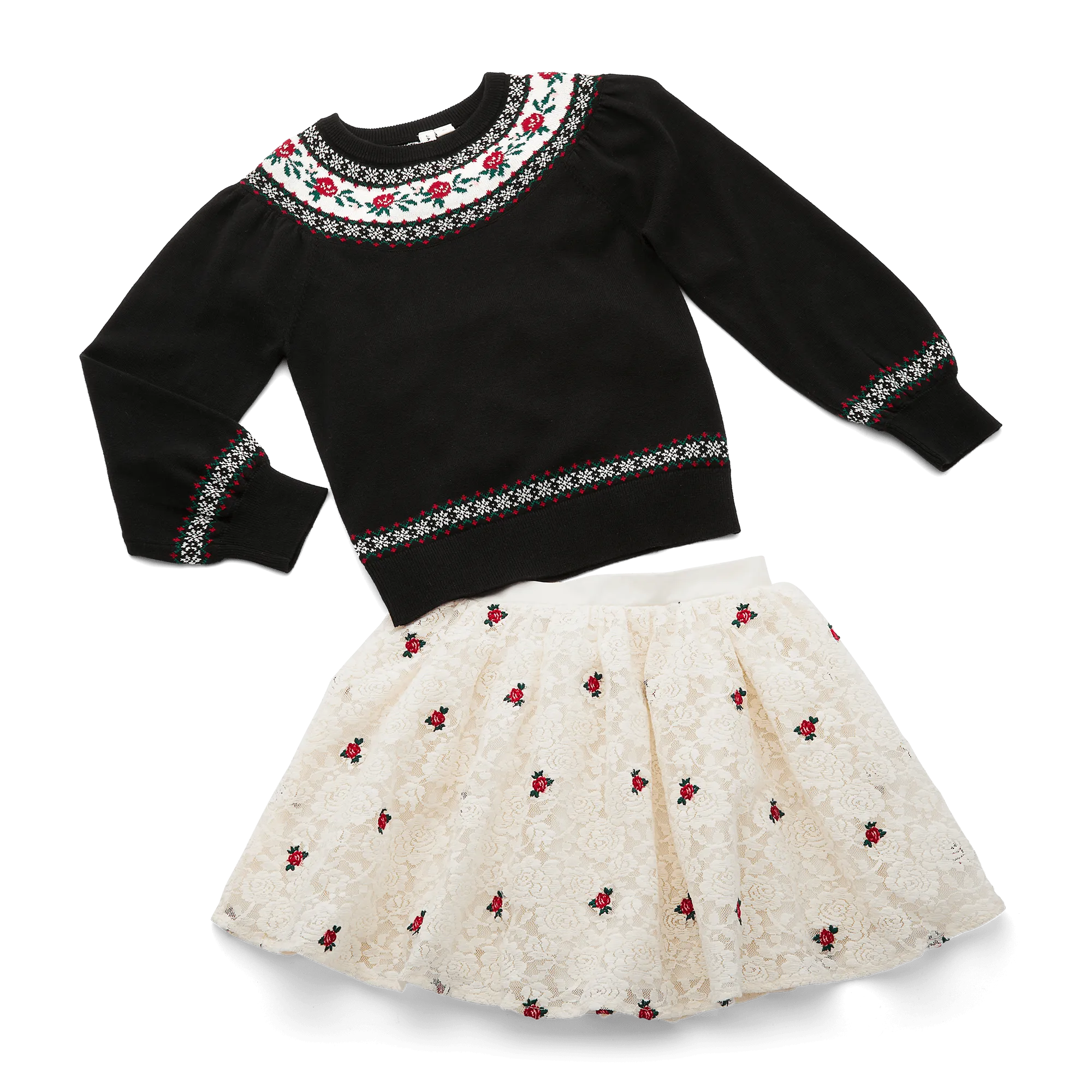 American Girl® x Janie and Jack Rose Fair Isle Sweater & Skirt Outfit for Girls