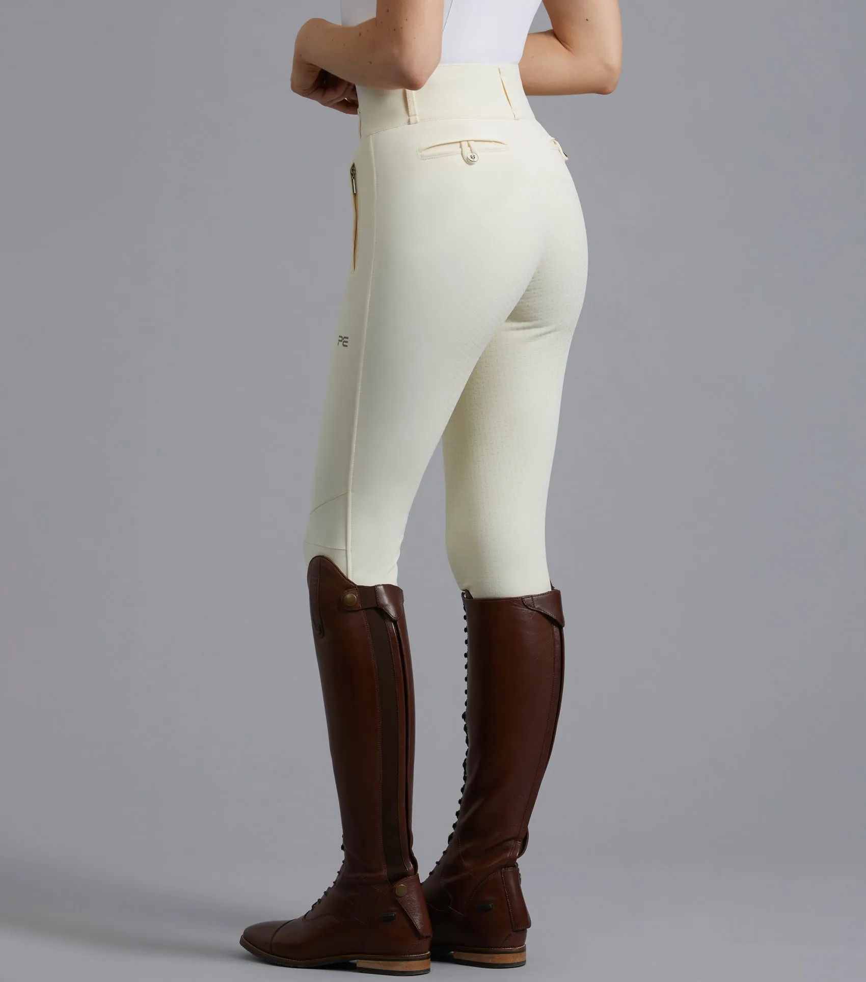 Aradina Ladies Full Seat Gel Competition Riding Breeches Vanilla