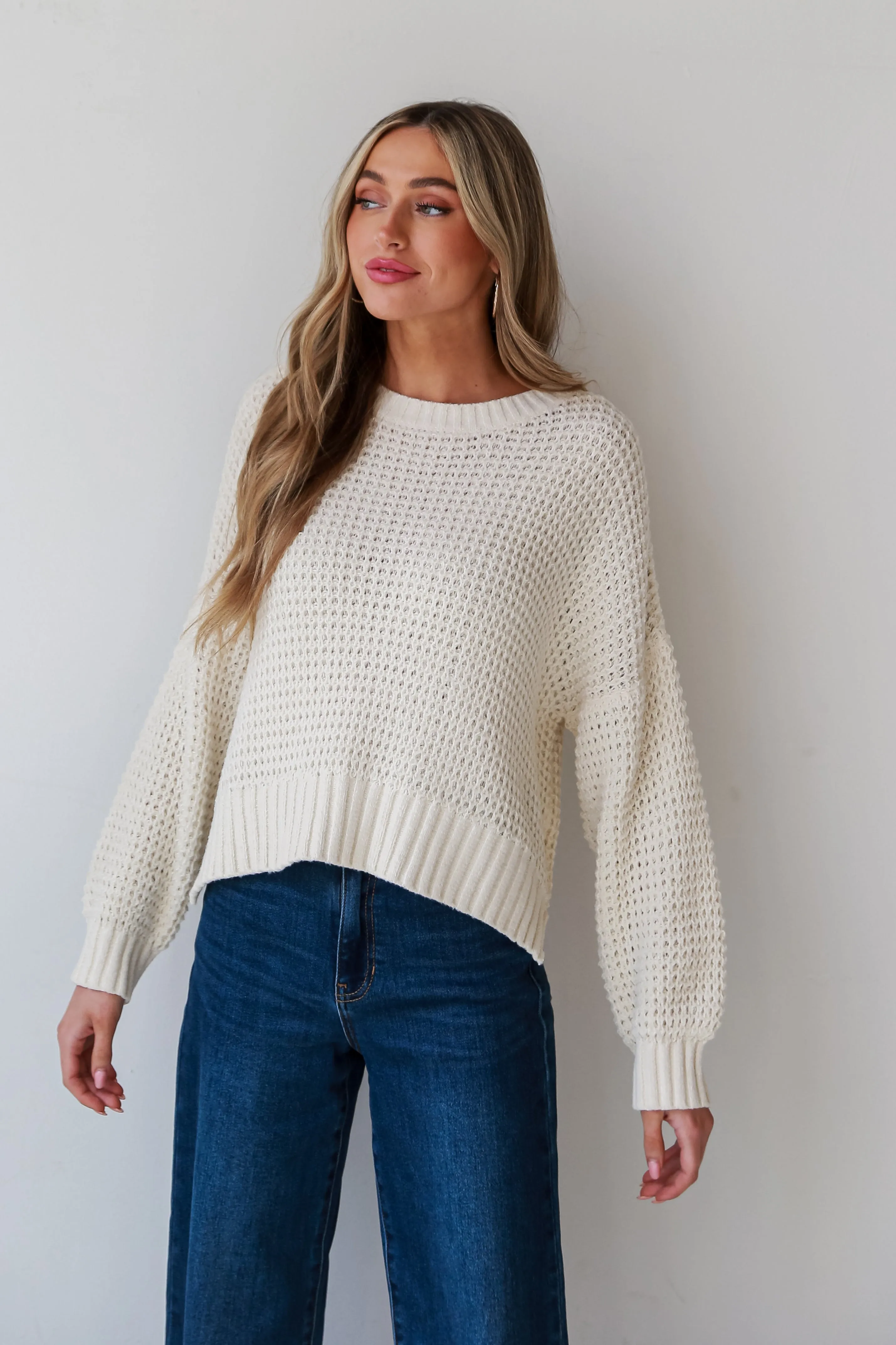 Avery Ivory Oversized Sweater - DOORBUSTER