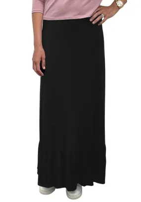 Baby'O Womens Classic Ruffle Bottom Maxi Skirt