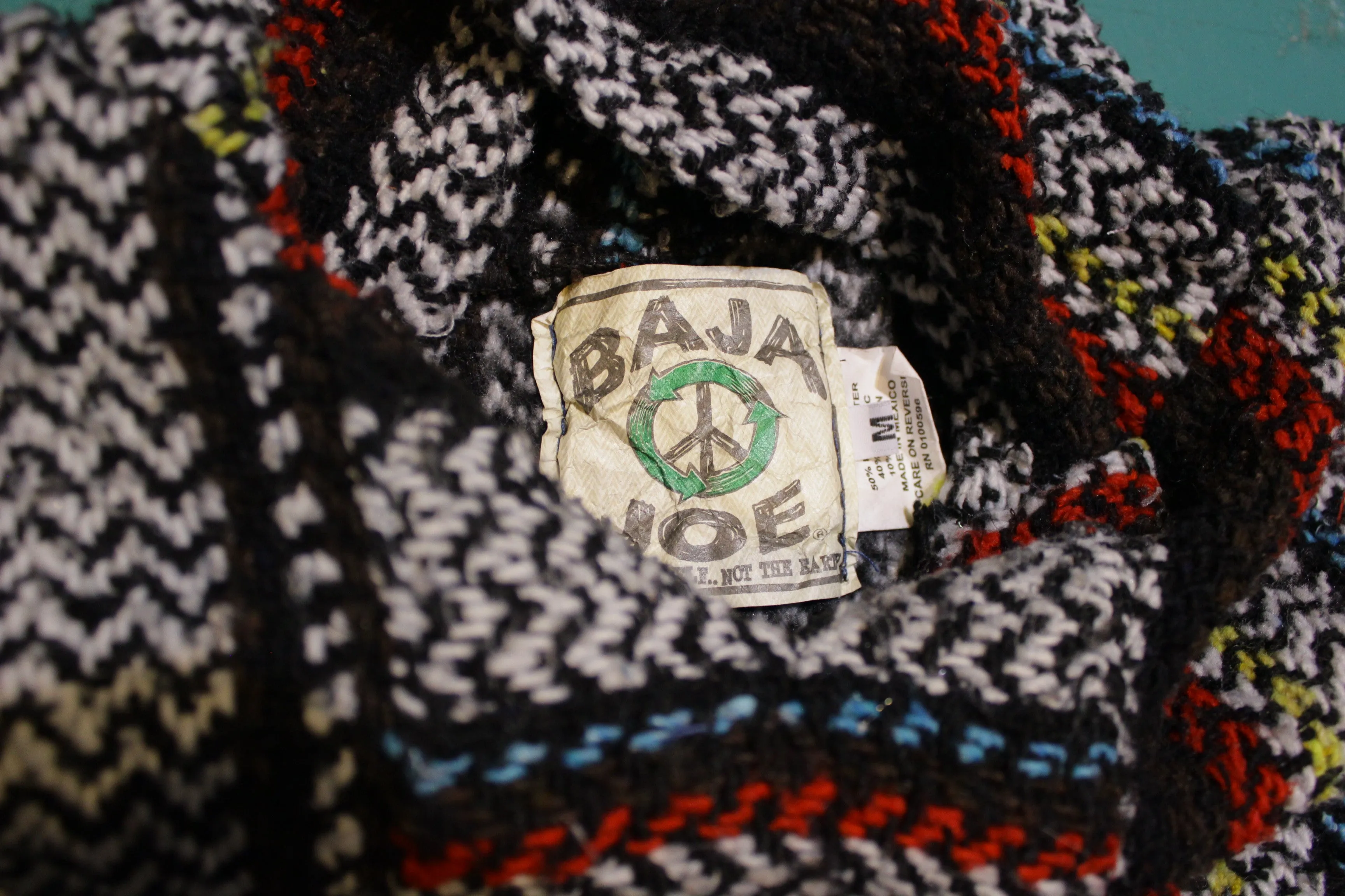 Baja Joe Mexico Drug Rug Poncho Hoodie Baja Sweater Vintage Pullover