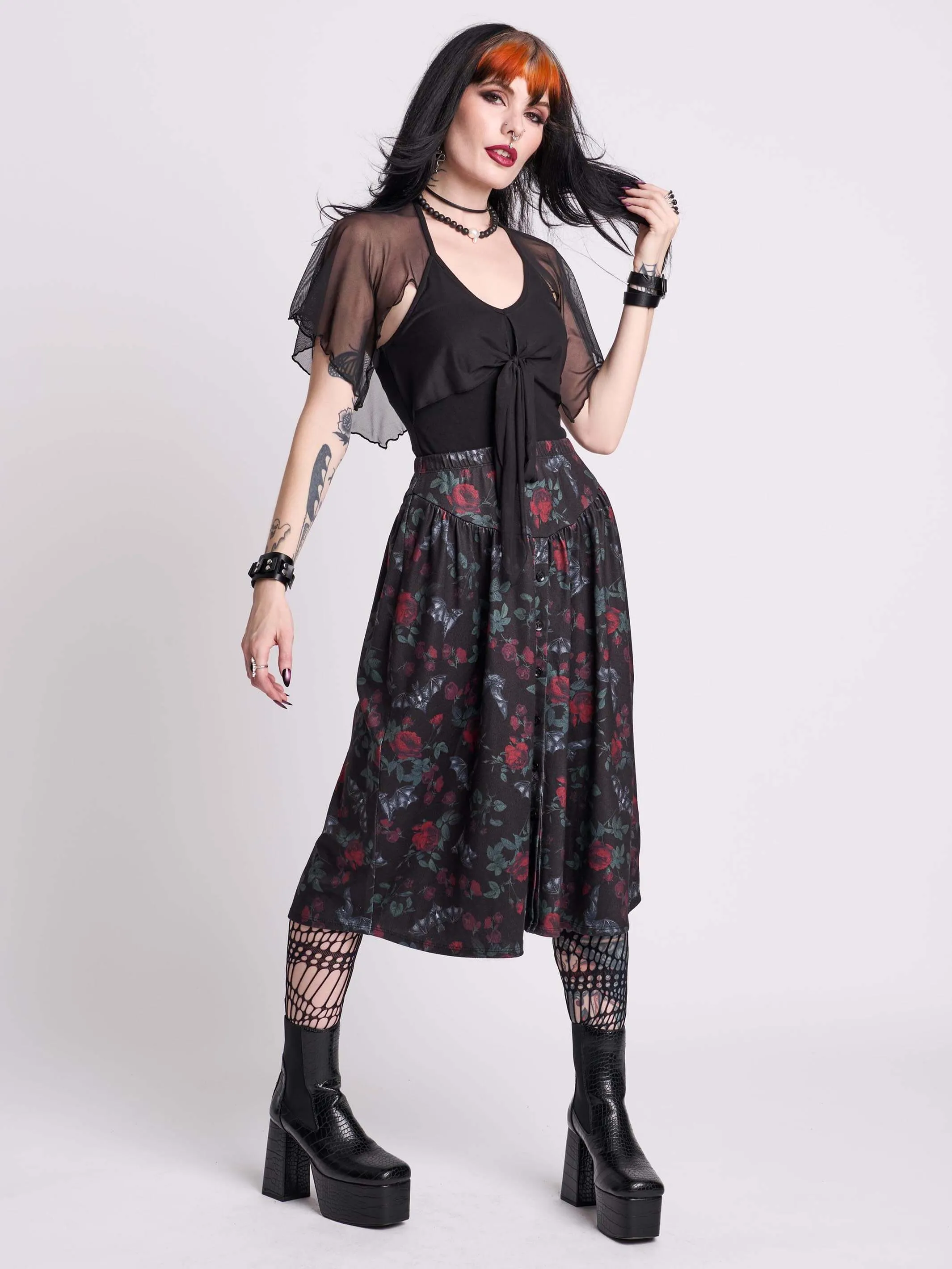 Bat's Roost Midi Skirt