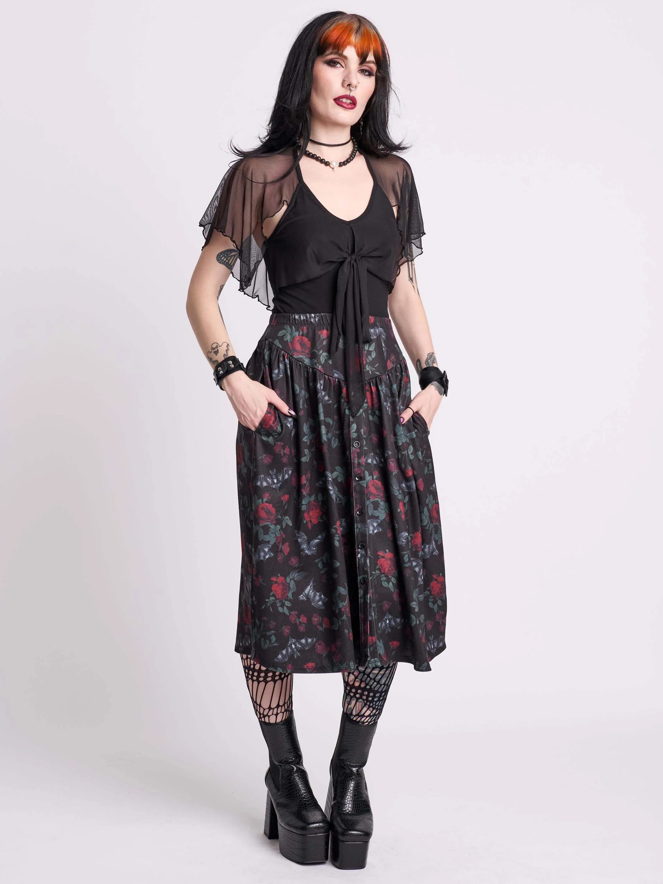 Bat's Roost Midi Skirt