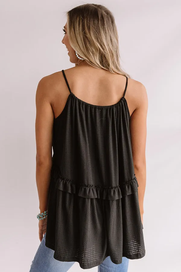 Bayside Babe Babydoll Tank in Black