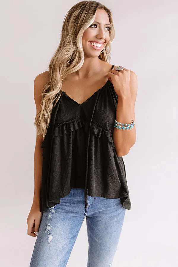 Bayside Babe Babydoll Tank in Black