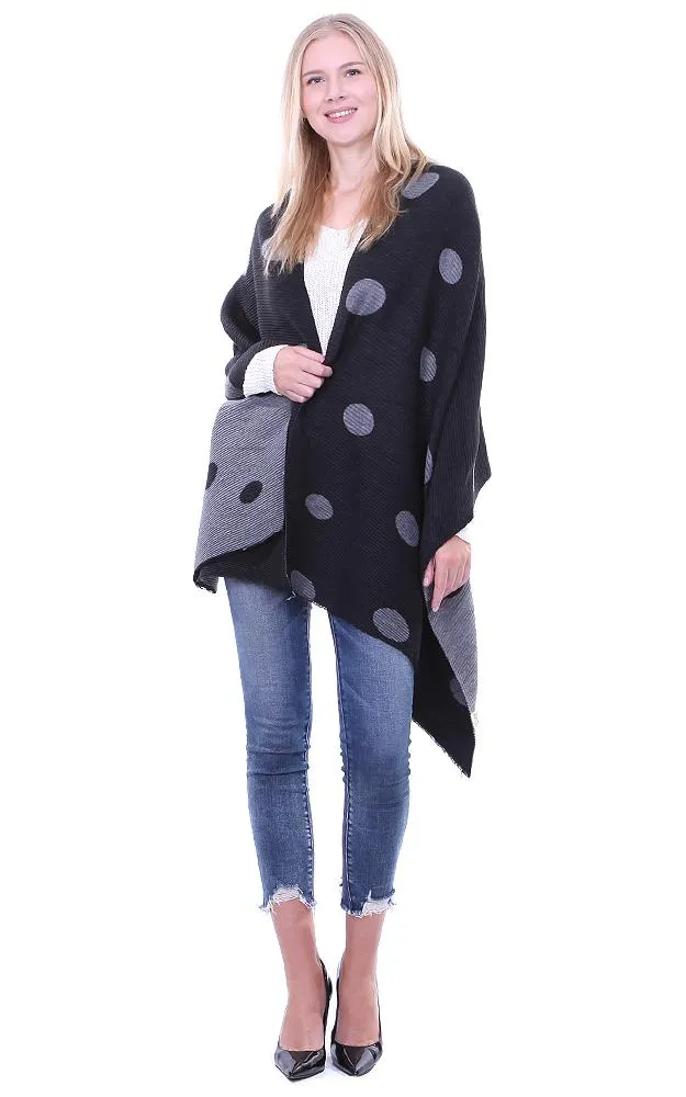 BF1809 Double Side Polkadot Pleated Ruffle Scarf