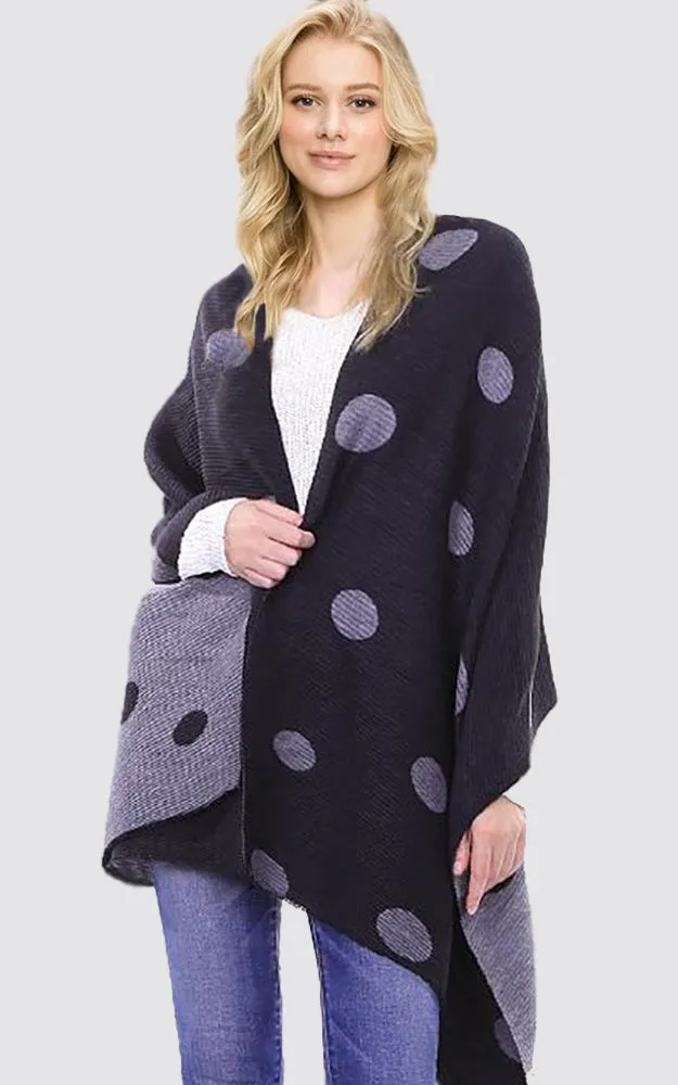 BF1809 Double Side Polkadot Pleated Ruffle Scarf