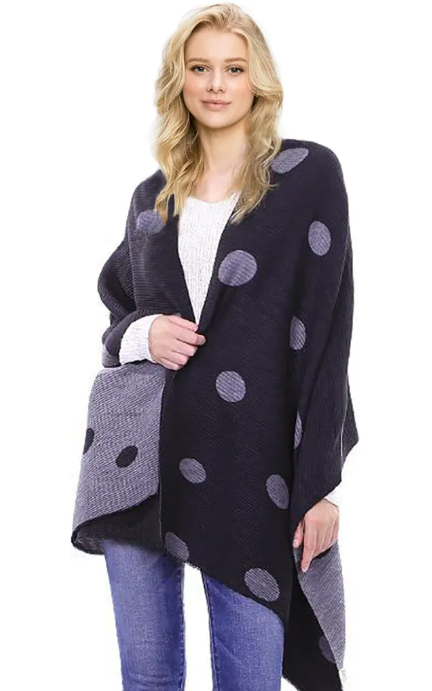 BF1809 Double Side Polkadot Pleated Ruffle Scarf