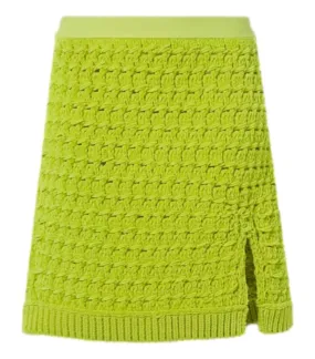 Bottega Veneta Cable Knit Chenille Mini Skirt. Size S